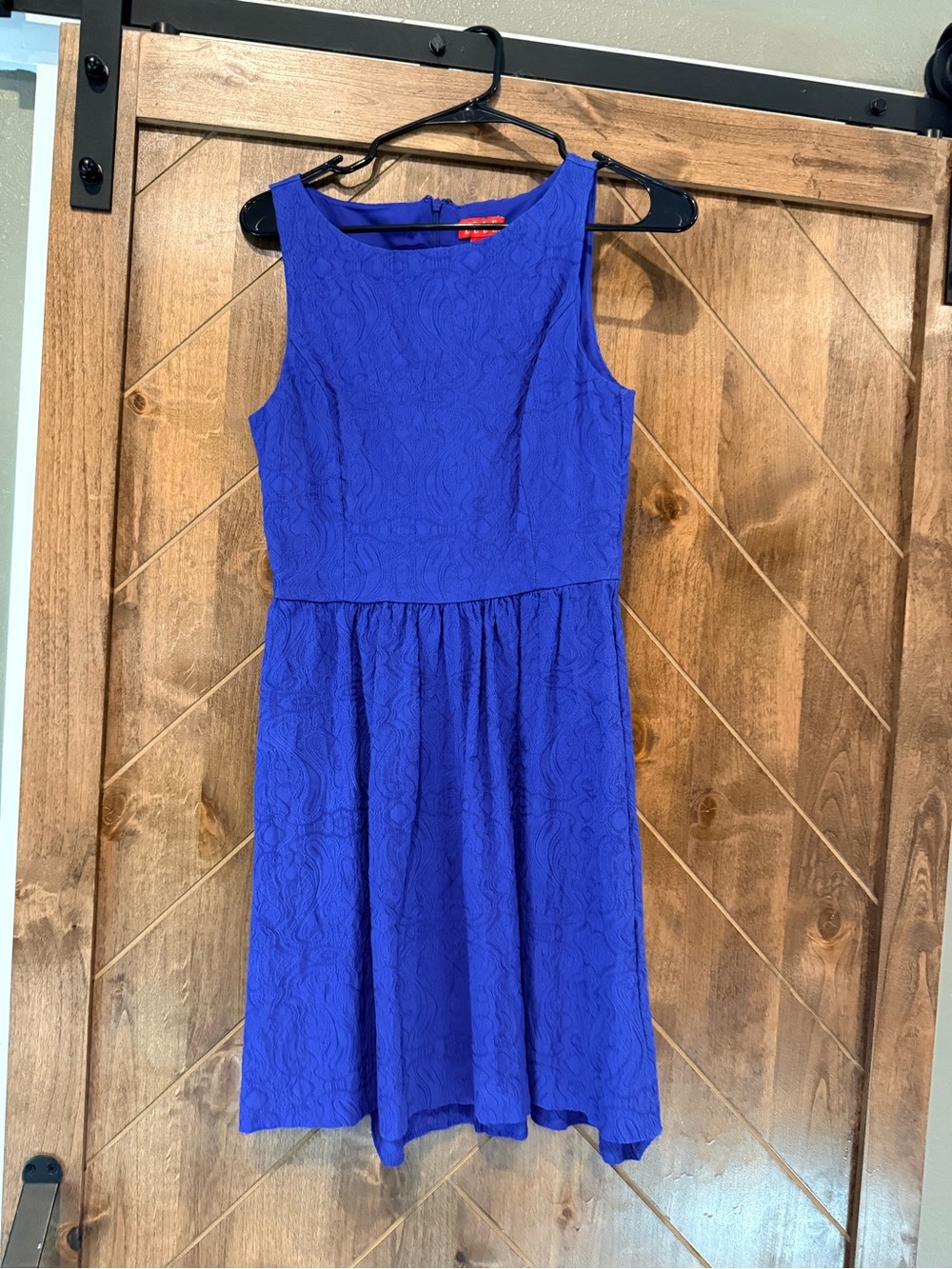 Women’s Royal Blue Textured Sleeveless Dress